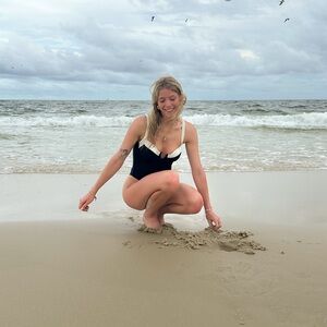 SHEIN Black and White One-Piece Swimsuit